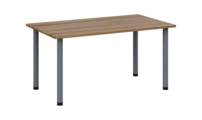 CRTR 140 jídelní stůl, kovová podnož stříbrná, deska 25 mm, 1394x800 mm, ořech světlý